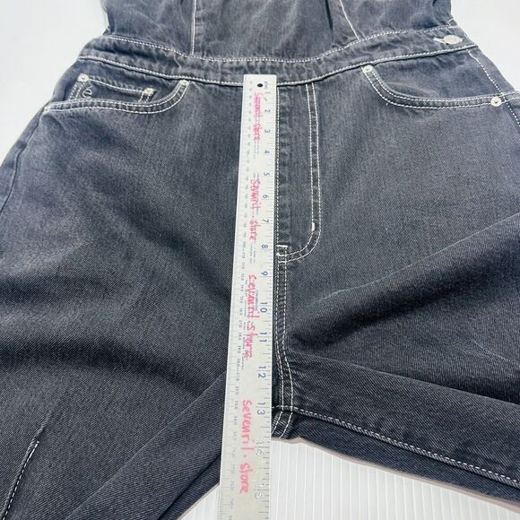 NWT ETICA Cami Halter Black Pearl Denim Jumpsuit Crop Wide Leg Size L - Picture 15 of 16